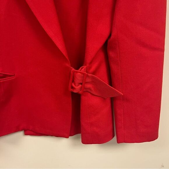 Lillie Rubin vintage red blazer with side buckle Sz 12 - Picture 3 of 6